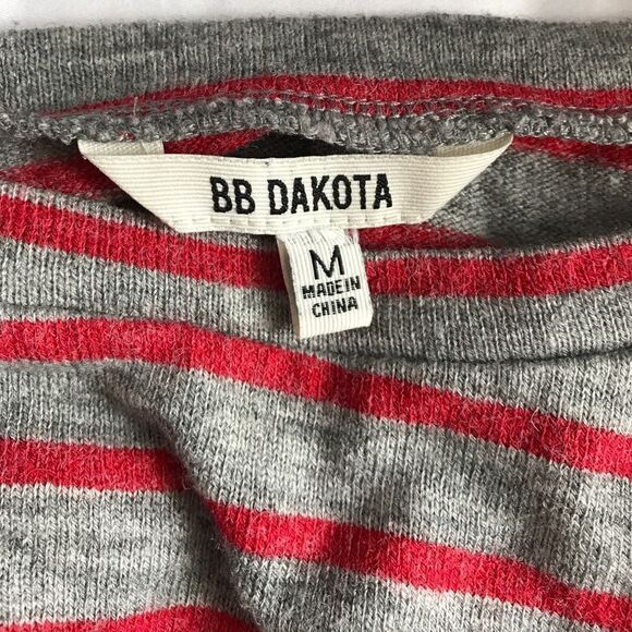 BB DAKOTA HIGH LOW SWEATER STRIPED CROPPED M GRAY - Picture 5 of 5